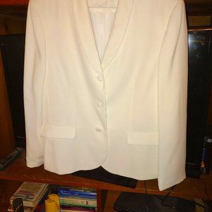 white shawl collar jacket women's size 18